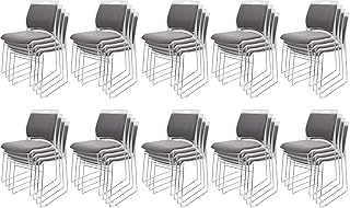 40 Pack Stacking Chairs 1102LB Capacity Home Office Guest Chair Set with Sled Base,Modern Reception Chair for Kitchen,Waiting Room,Multi-Purpose Room,Break Room,Training,Cafeteria