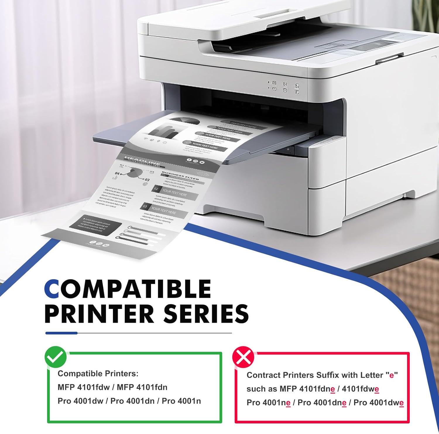 148X Black High Yield Toner Cartridge 148A Compatible Replacement for HP 148X Toner Cartridge for HP LaserJet Pro 4001n 4001dw 4001dn MFP 4101fdw 4101fdn Printer W1480X W1480A Ink with Chip 2Pack