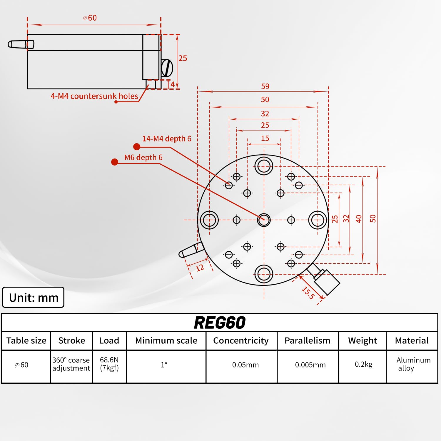 Table Rotation Rpm Sheet Snapklik.com : RATTMMOTOR Rotating Platform REG60 R Axis Rotary Sliding ...