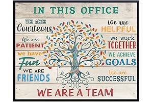Motivational Teamwork Poster - Office Decorations for Work Wall Art