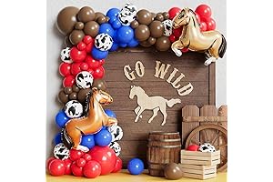 131PCS Western Balloon Garland, Horse Racing Balloon Arch Decorations