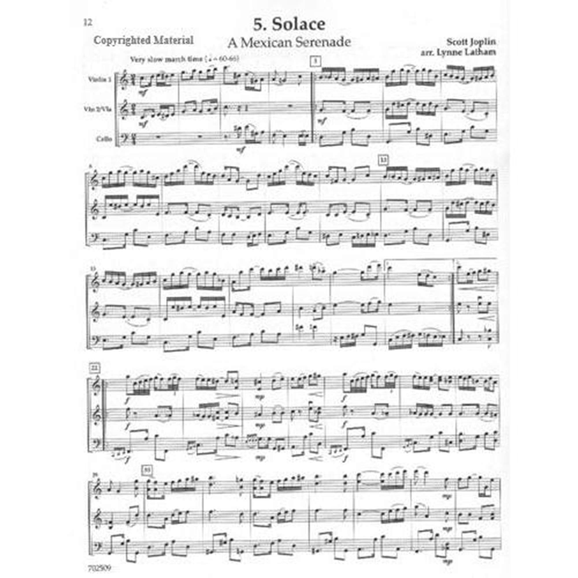 The Joplin Album for String Trio: Conductor Score (Latham Music)