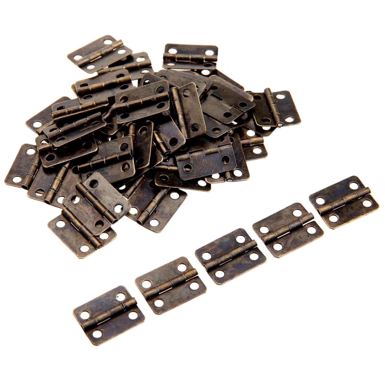 Kdhcvkz Bronze 100 Pcs 16X13mm Hinges Folding Hinges With Nails(Bronze)