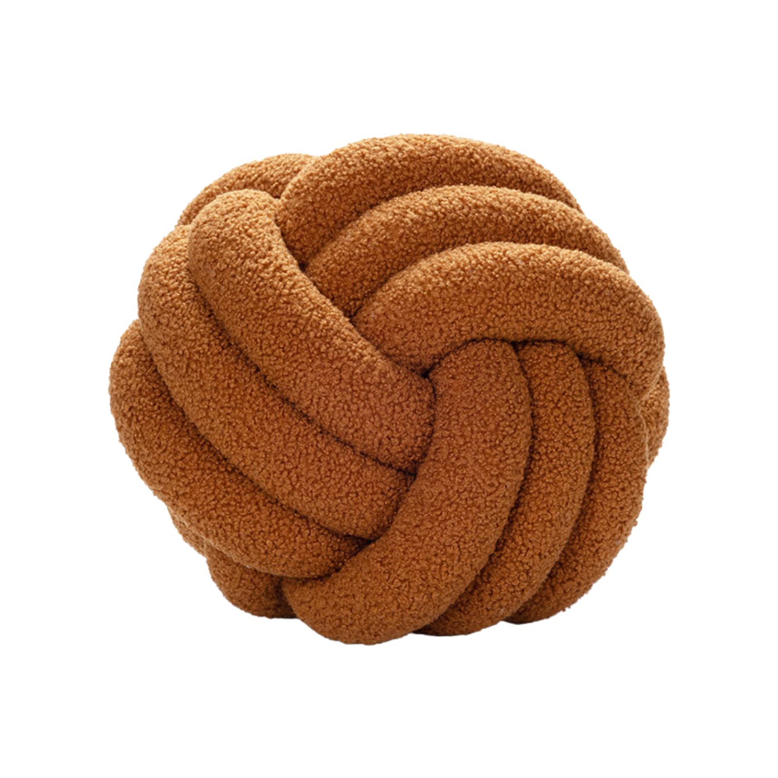 VKTYSoft Knot Ball Pillows 11In Handmade Lamb Fleece Boucle Knot Pillow PP Stuff Cotton Knot Ball Cushion Round Throw Pillows for Bedroom Home Modern Knot Decor
