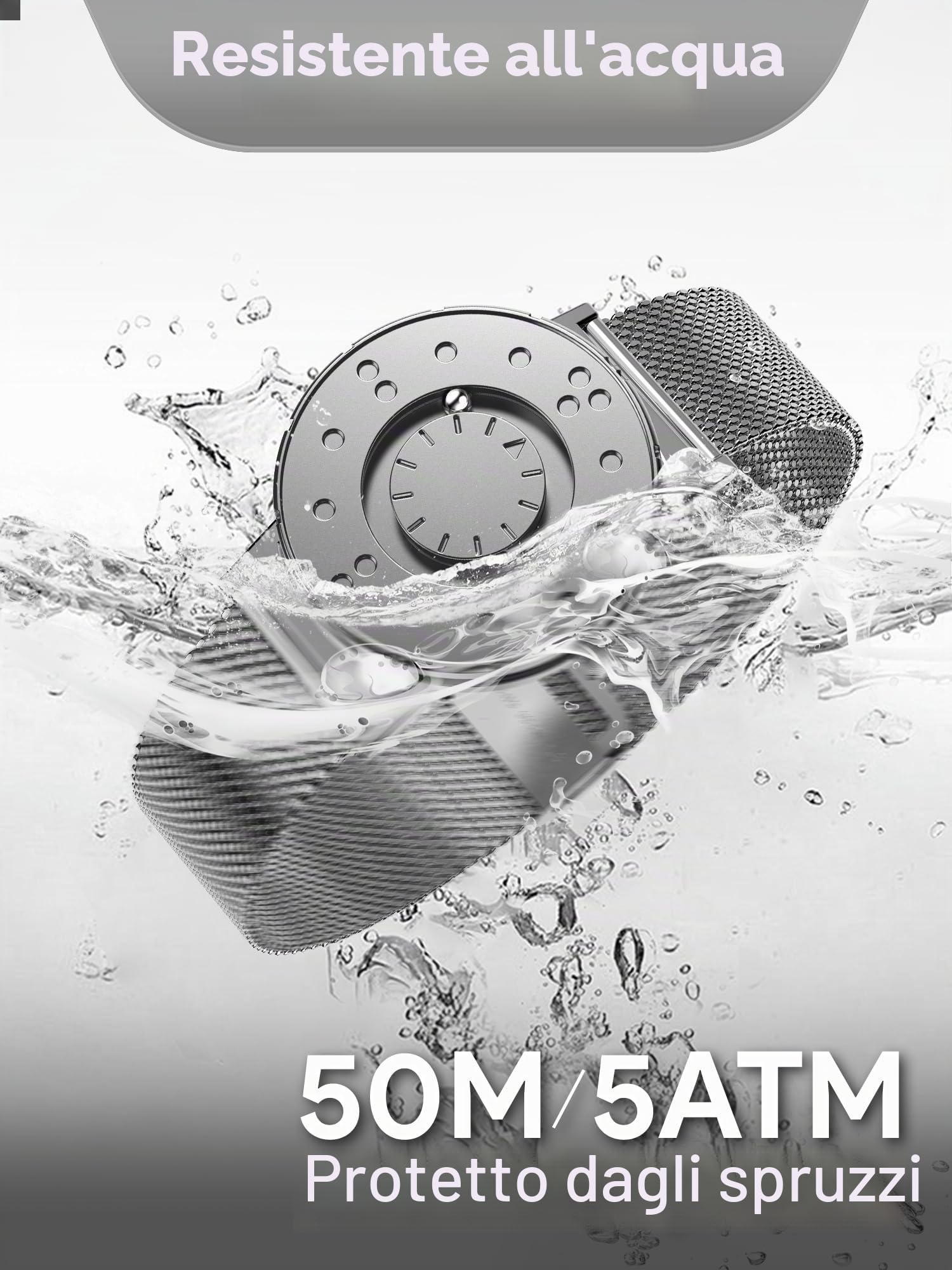EUTOUR Orologio Magnetico da Uomo Cuscinetto a Sfera Silent Touch Resistente all'Acqua Moda Minimalista Senza Vetro Orologio al Quarzo 40mm Maglia Milanese Cinturino Acciaio Inox