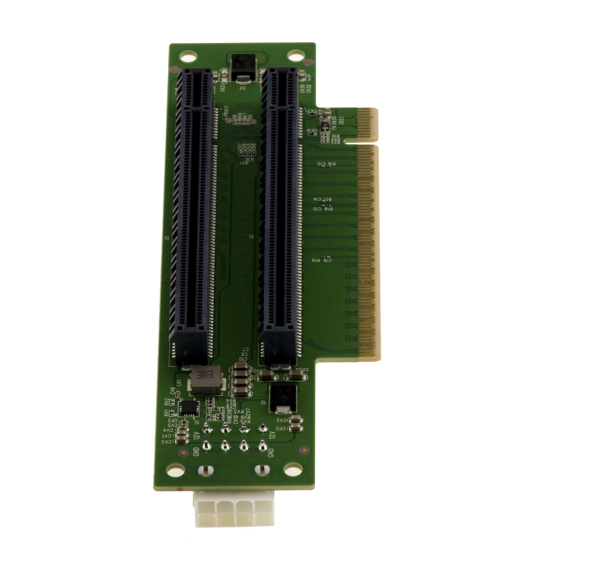 KALEA-INFORMATIQUE Adapter Riser PCIe Gen 5.0 x16 do 2 portów x16 90° Duplikator o przepustowości 64 GB/s