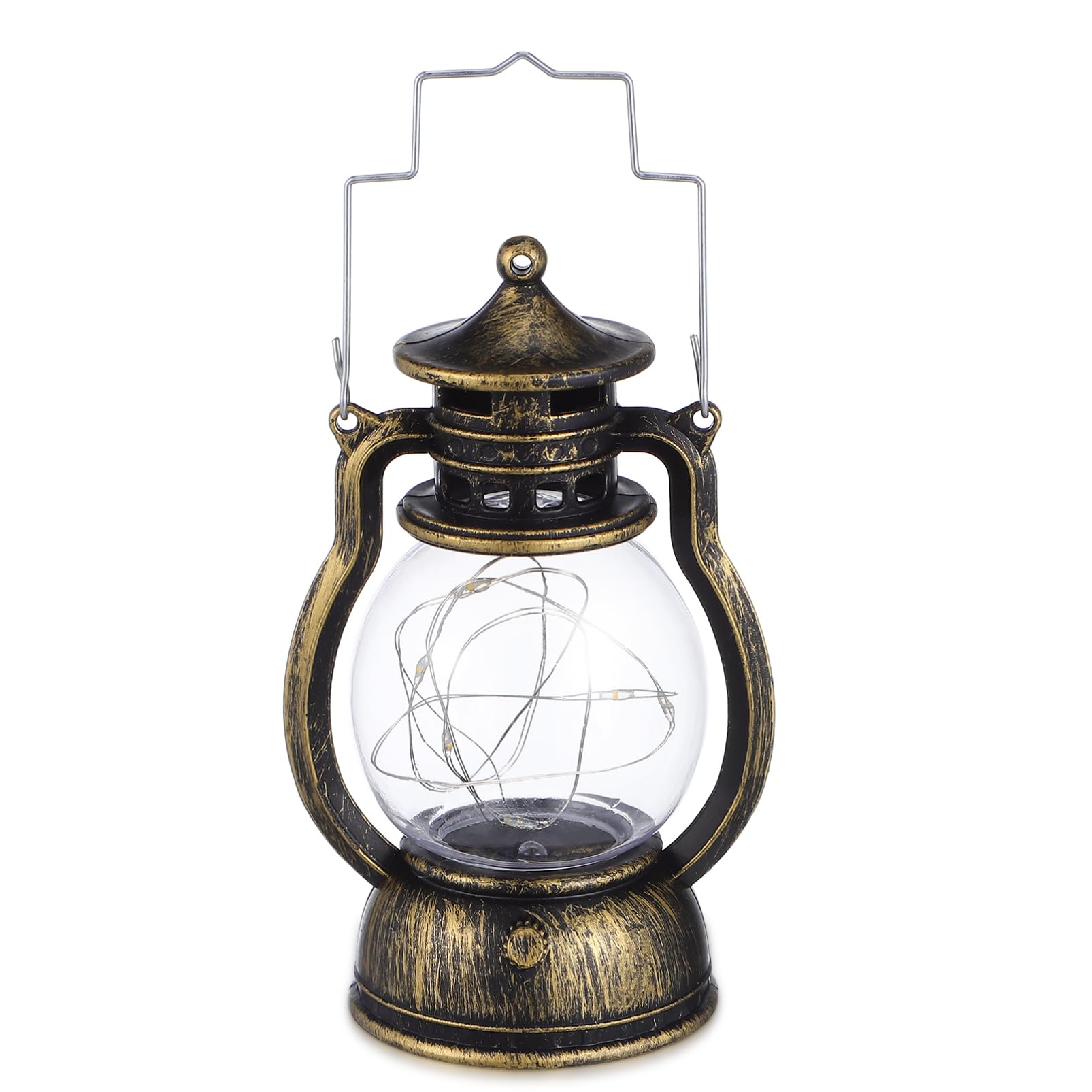 Uonlytech 1pc Retro Handheld Lantern Creative Atmosphere Lamp for Bar Ktv Party Carnival Battery-Powered Decorative Hanging Light with Handle Vintage Style Kerosene Lamp for Unique Decor