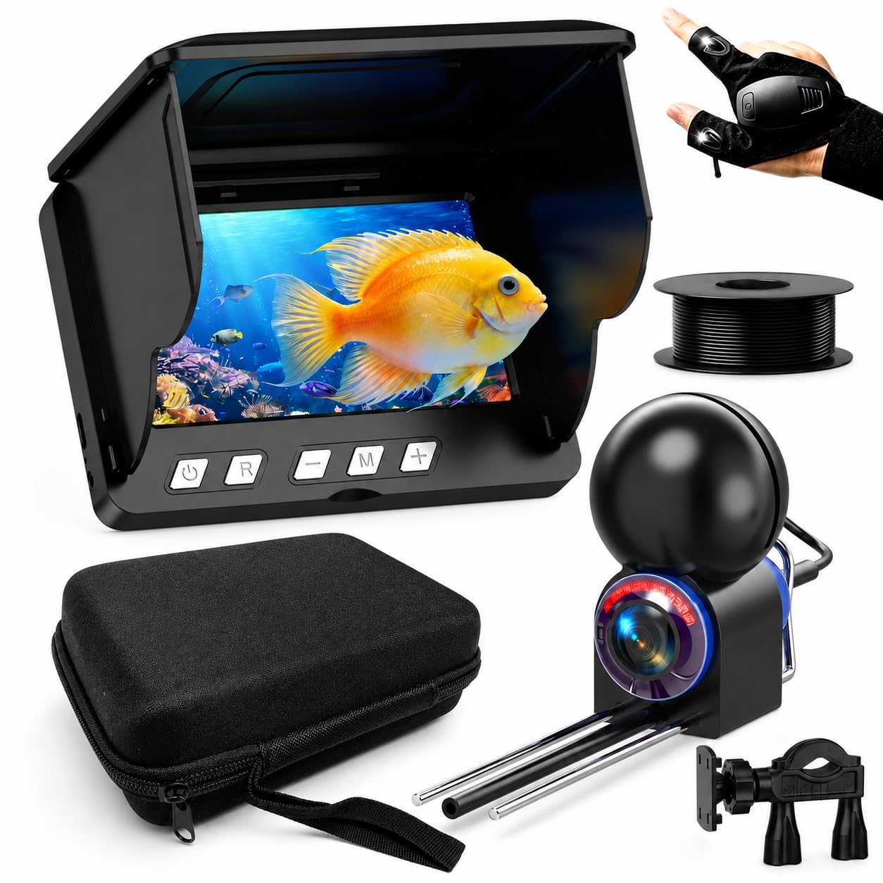 Caméra de pêche sous-marine TMACTIME 1080P HD, détecteur de poissons portable avec écran LCD de 10,9 cm