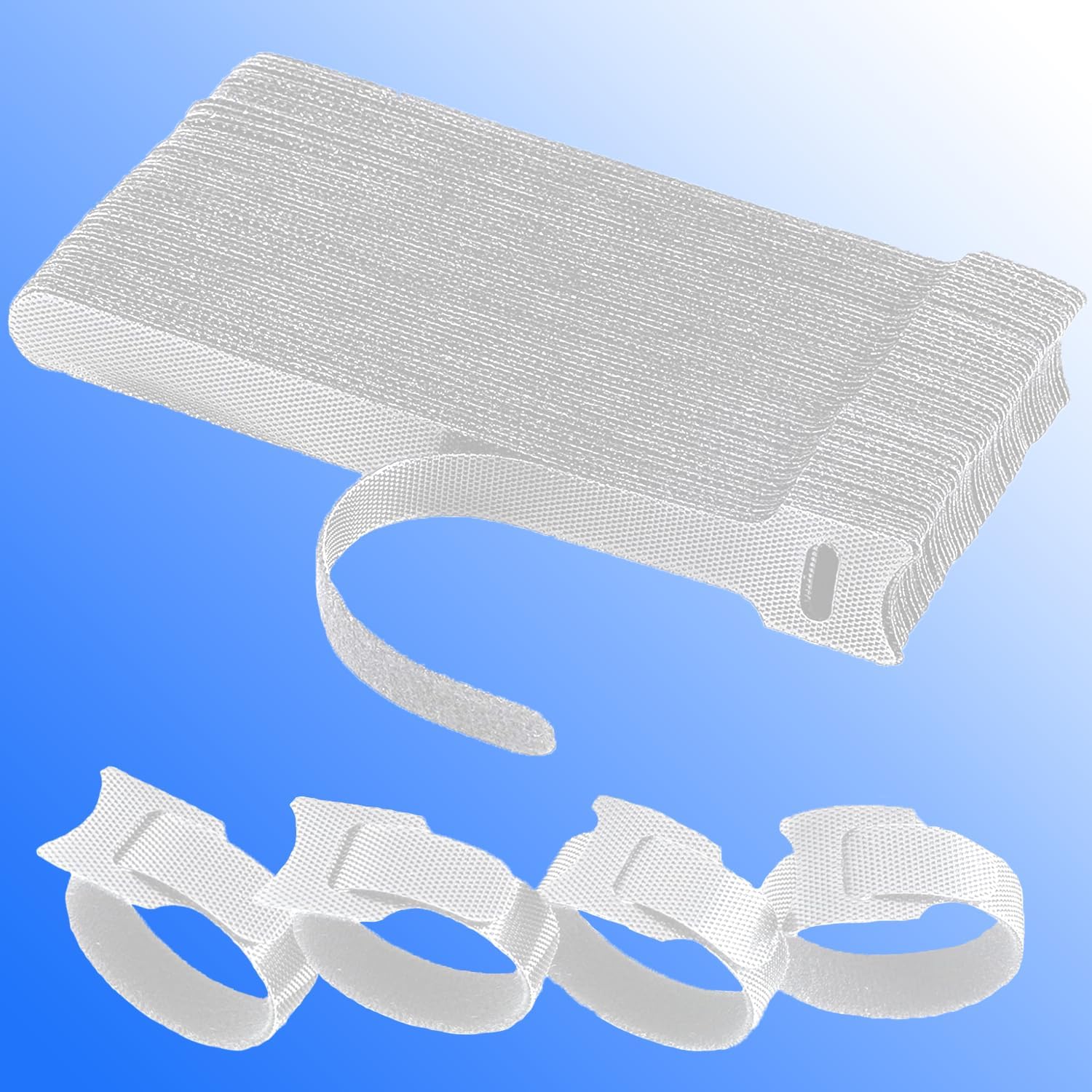 California JOS 60 PCS 6 Inches Reusable Cable Ties, Wire Ties, Cord Organizer, Cable Organizer, Adjustable Cable Management - White