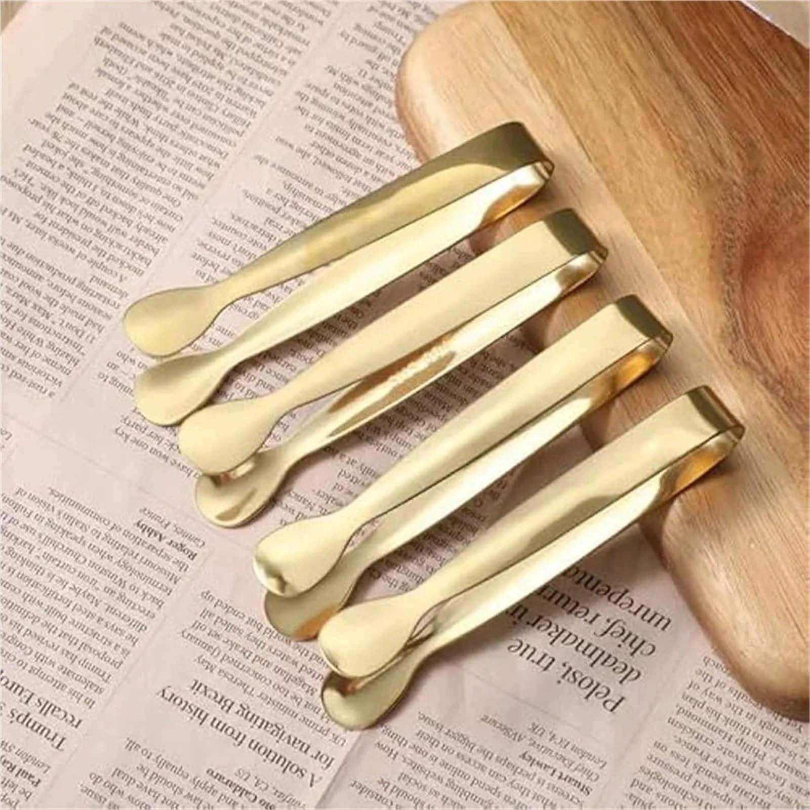 Pinzas de acero inoxidable para alimentos Pinzas pequeñas doradas for servir, miniagarradores de acero inoxidable for aperitivos, pinzas Metal for comida Buffet, cocina versátil(20PCS)