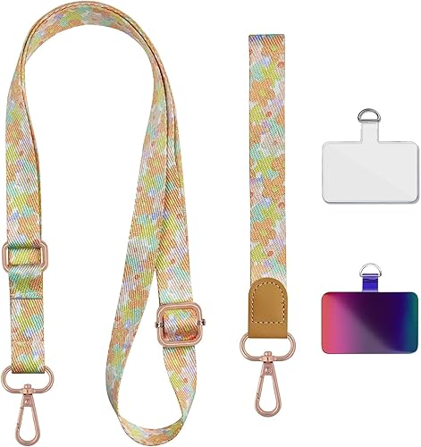 FRMARCH Cordones para teléfono celular, correas de muñeca para teléfono, parches cruzados, cordones para teléfonos inteligentes, correa ajustable