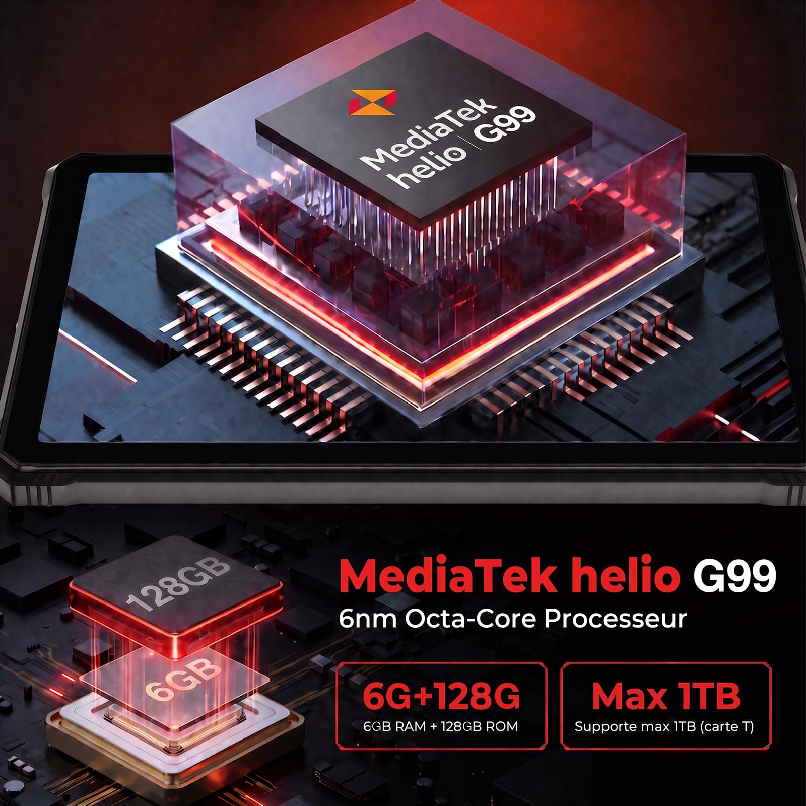 AGM P3 Rugged Tablette 4G 8,68 Pouces Android 16 IP68 / IP69K, avec Support