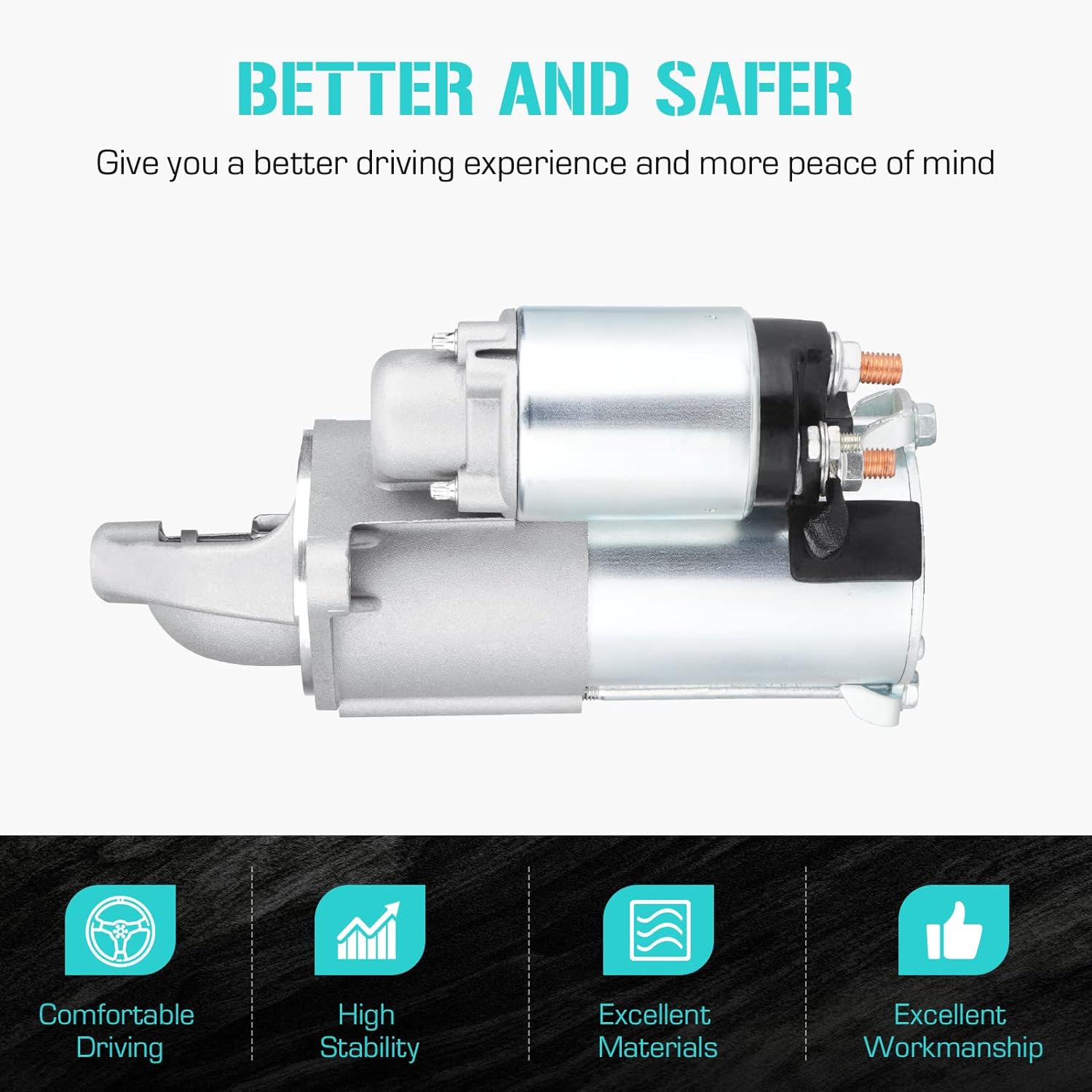 Starter 1.8L for Chevrolet Cruze 11-12 (LS Base LT Sedan) 13-14(LS LT) 15(L LS LT), for Cruze Limited 2016 (L/LS/LT Sedan 4-Door), for Sonic Sedan/Hatchback 12-14 (LS LT LTZ), 15-18 (LS LT) 4-Door