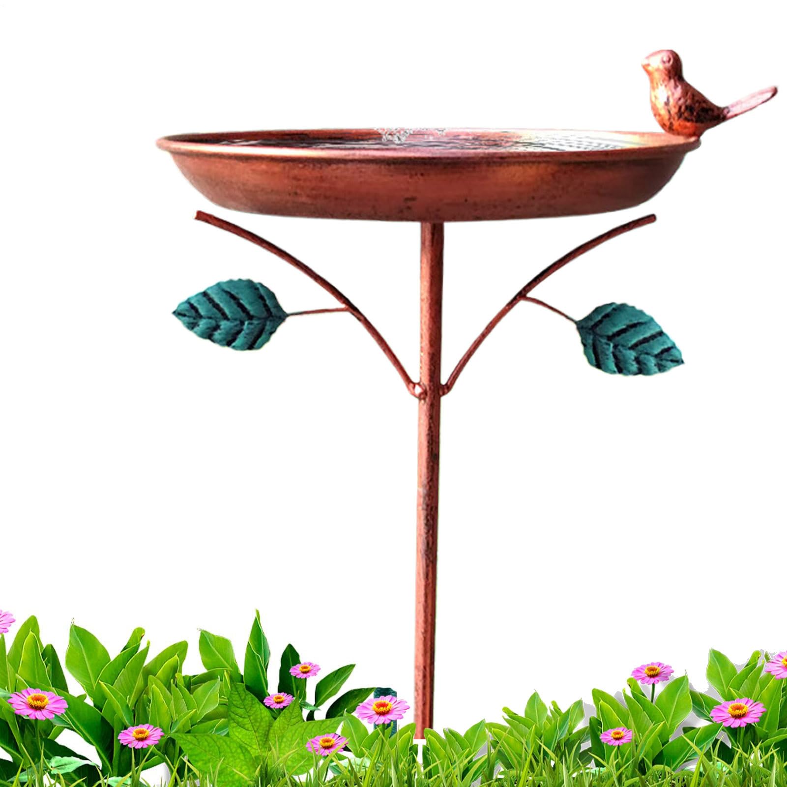 Baignoire pour oiseaux en métal sur pied pour décorer le jardin