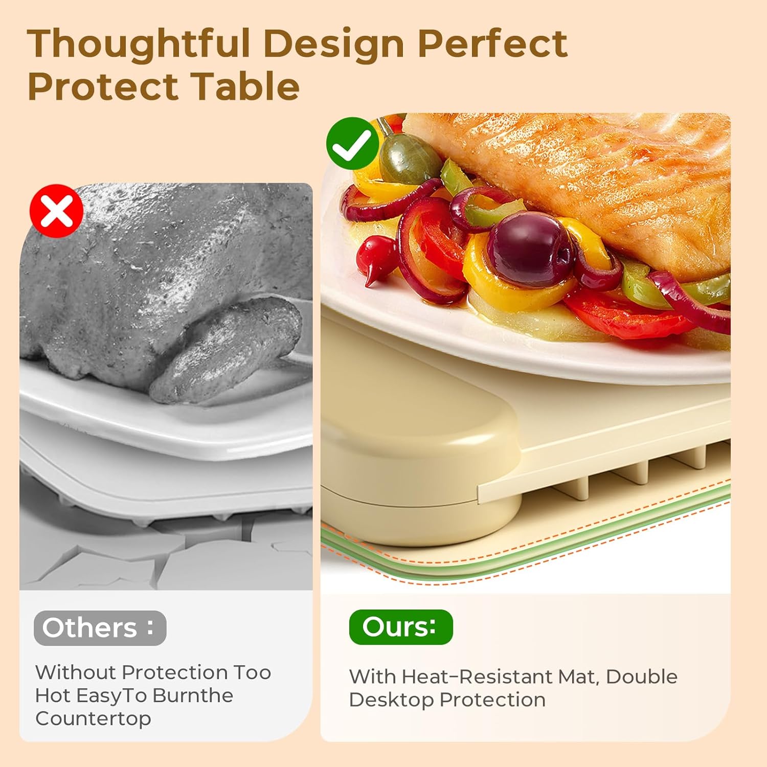 Food Warming Mat with Protective Table Mat, Graphene Fast Full-Surface Heating Mat, Electric Warming Tray with 6 Temperature and 6HoursTimer, Portable Rollable Food Warmer Perfect For Parties Buffet