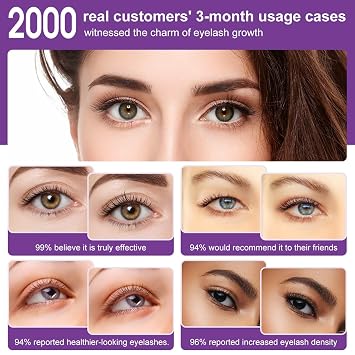 Eyelashes Growth Serum - 6ml for Natural Lashes, Extensions & Eyebrows, Thicker, Fuller & Longer Looking Eyelashes, Lash Enhancing, Vegan & Cruelty-Free