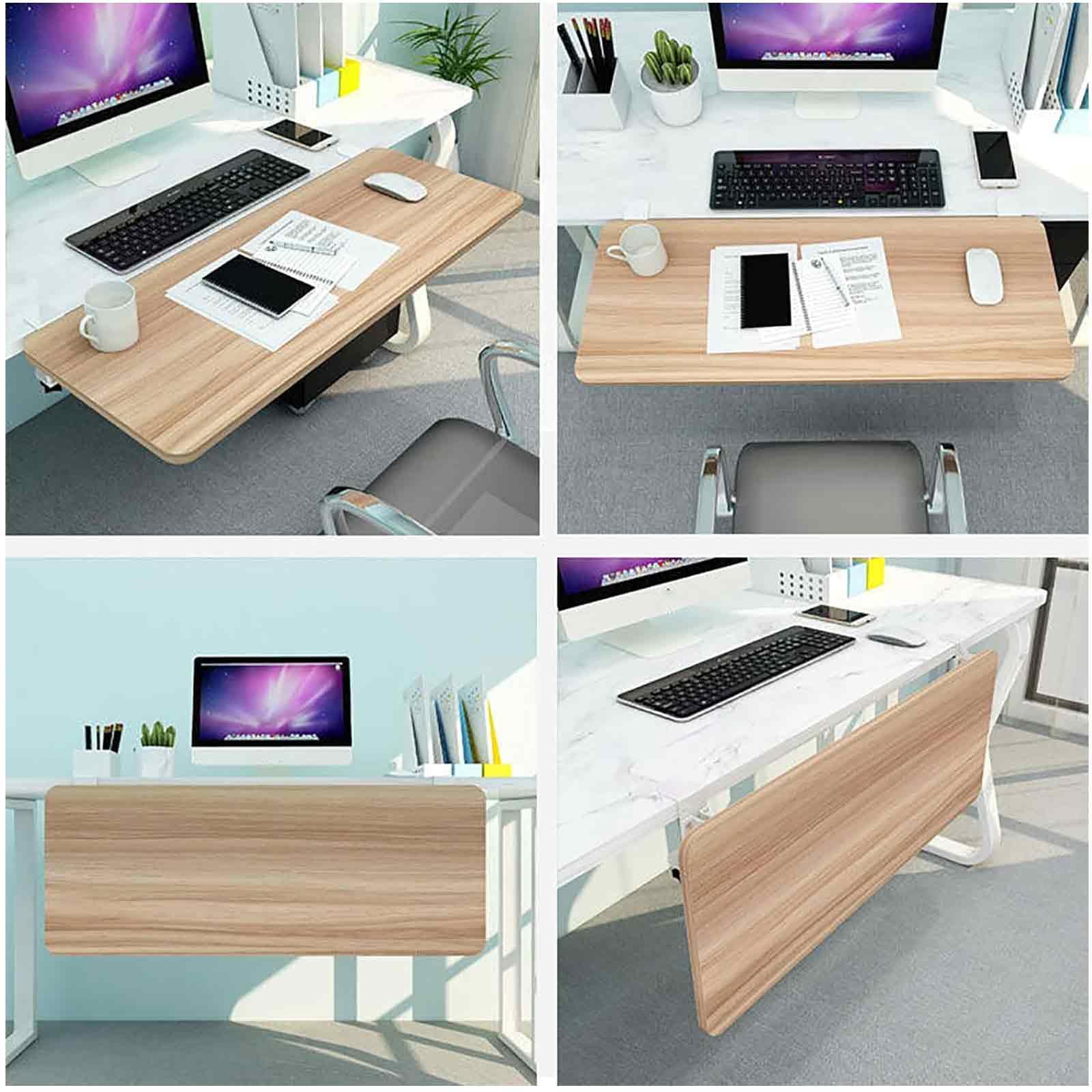 Estensione per tastiera da scrivania, pieghevole, supporto per tastiera computer, estensione per scrivania con morsetto, ripiano ergonomico per tastiera, supporto per tastiera da scrivania, L 55/65/