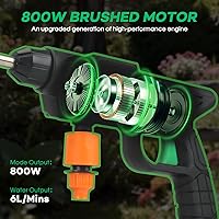 Vista 5 de Cordless Pressure Washer,600PSI Portable High Power Washer with 2 Nozzle,Foam Cannon,16.4FT High-Elastic Hose,Electric Handheld Cleaner Machine Tool