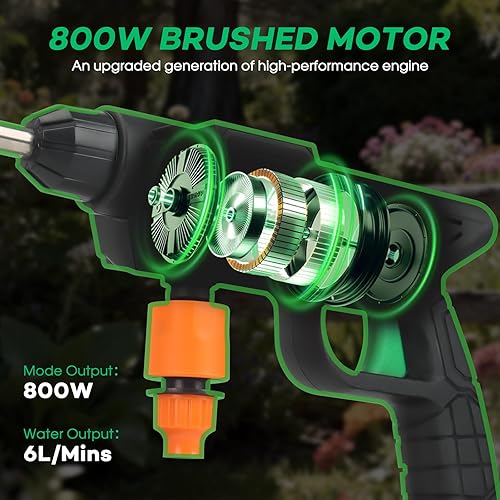 Miniatura 5 de Cordless Pressure Washer,600PSI Portable High Power Washer with 2 Nozzle,Foam Cannon,16.4FT High-Elastic Hose,Electric Handheld Cleaner Machine Tool