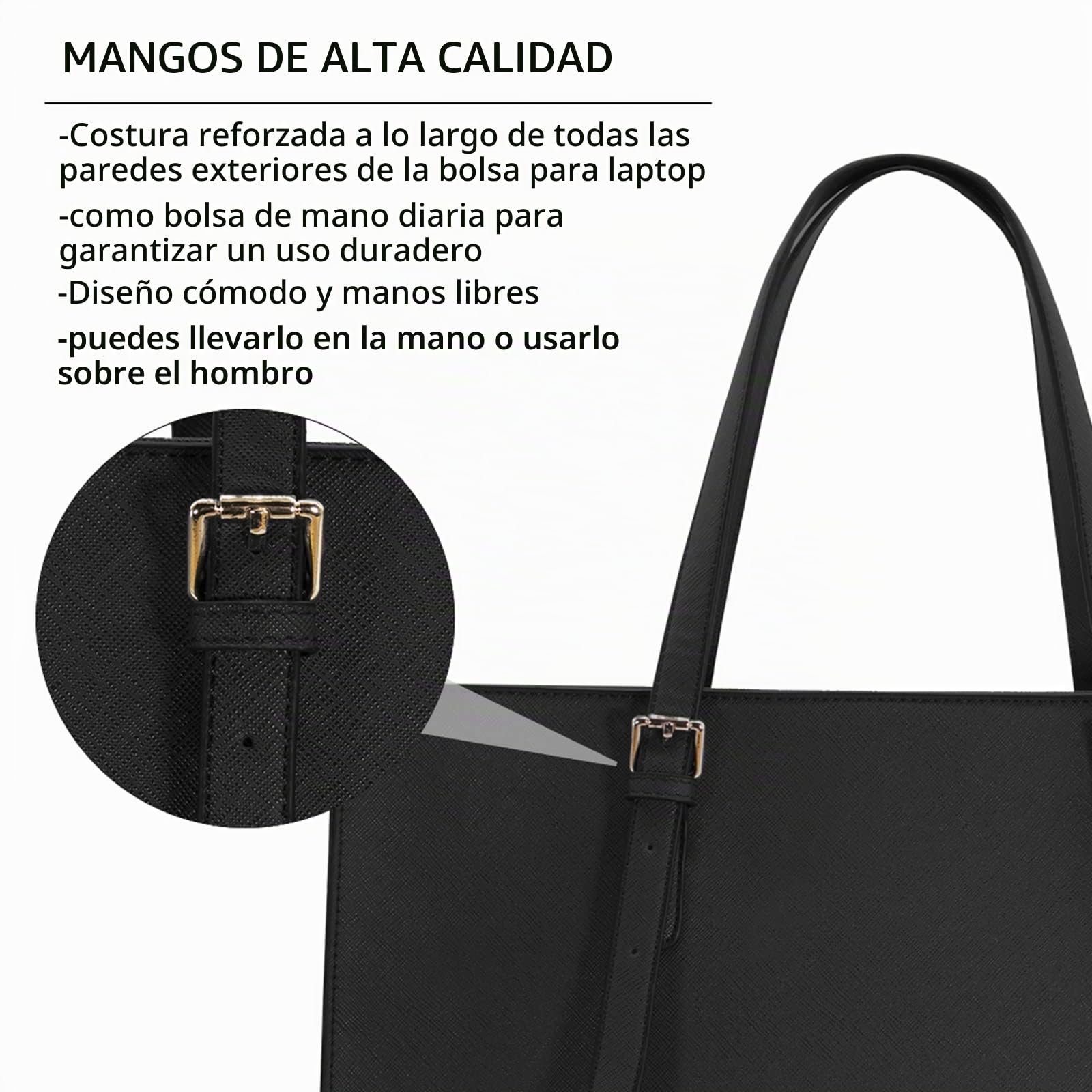 NUBILY Bolso Mujer Bolsos Bandolera para Ordenador Portátil 15.6 Pulgadas Impermeable Bolsos de Mujer Cuero PU Universidad Shopper Bolsa Tote
