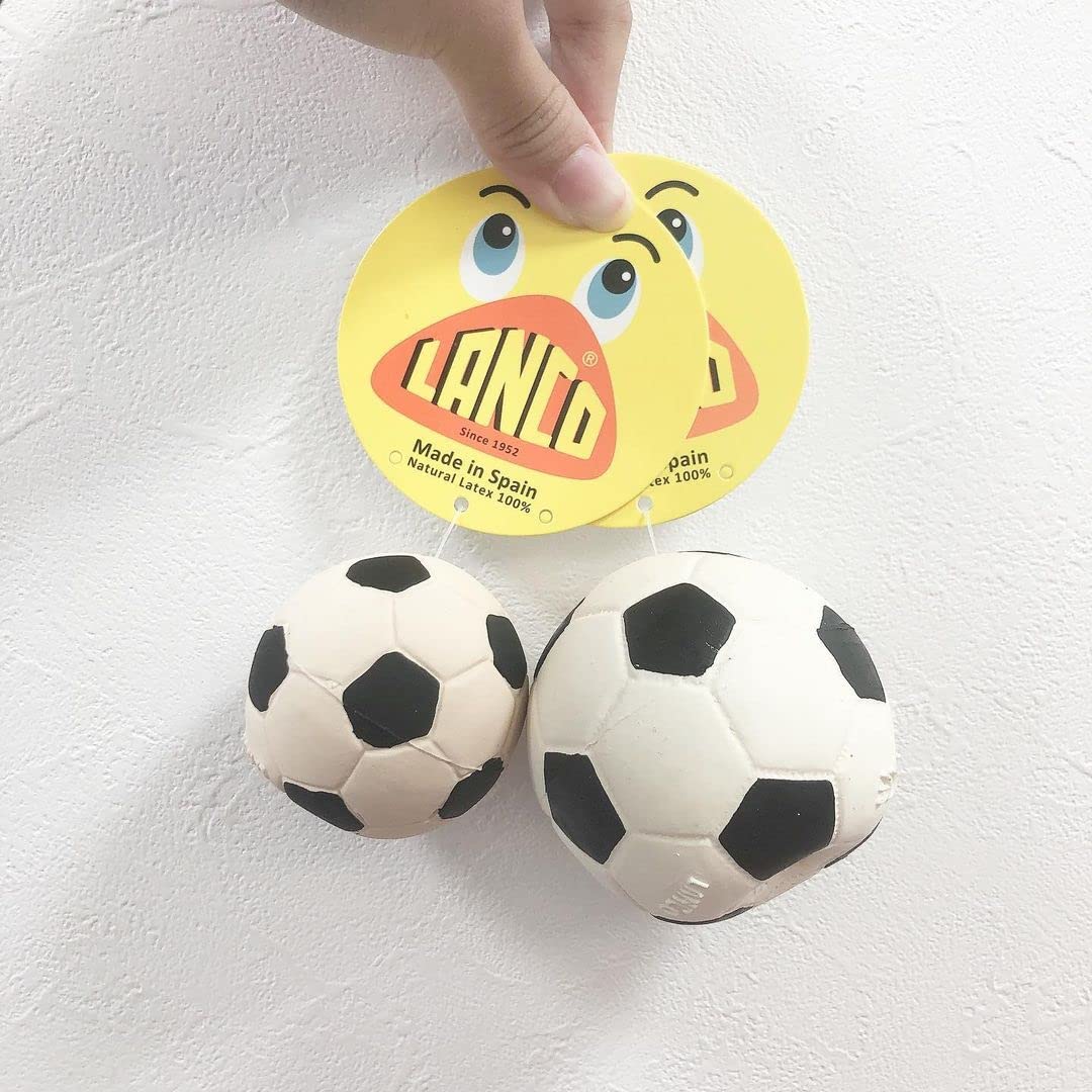 Lanco Balón Mediano Blanco para Mascotas. 100% Caucho Natural (Latex). Desarrolla Agilidad y Reflejos. (Paquete de 2)