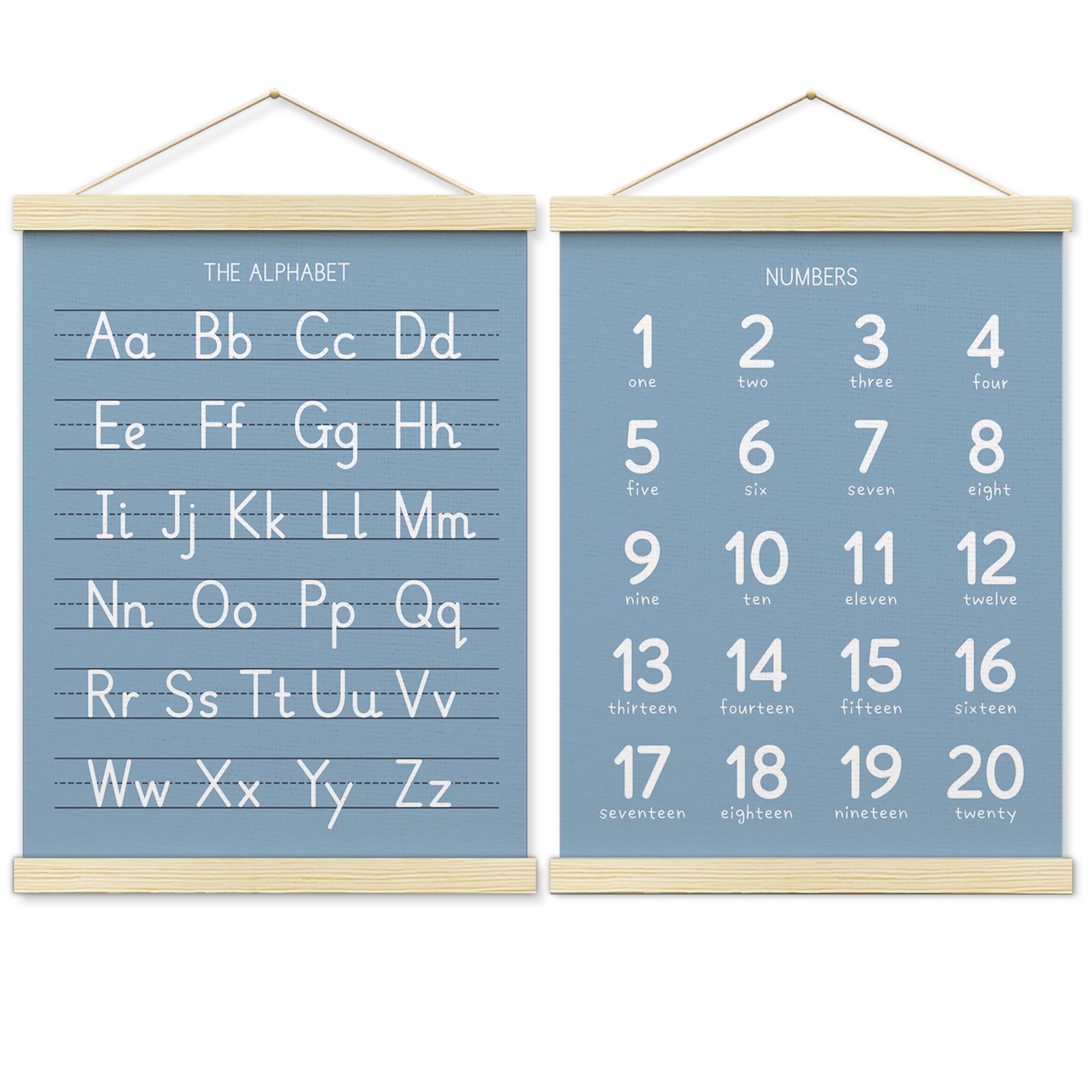 BONETAT Numbers alphabet poster for Nursery Toddlers, Play Room Wall Decor,ABC Wall Chart, Wall Hanging Decor for Toddler Playroom Decor Kids Wall