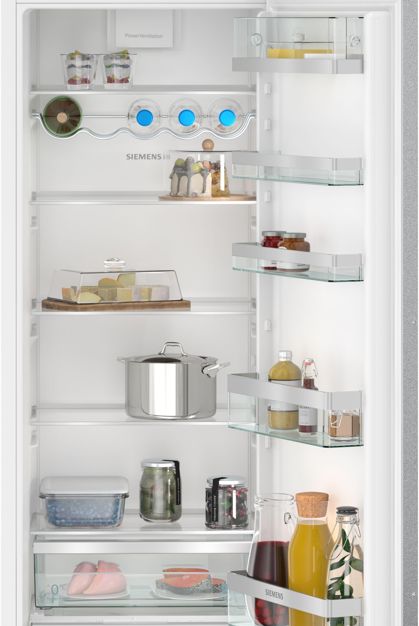 Siemens iQ500 Einbau-Kühlschrank 177,5 x 56 cm Nische, KI81RADC0, 310 L Kühlen, Made in Germany, hyperFresh 0°C Schublade, superKühlen, LED-Beleuchtung, varioShelf, SoftClosing-Türsystem