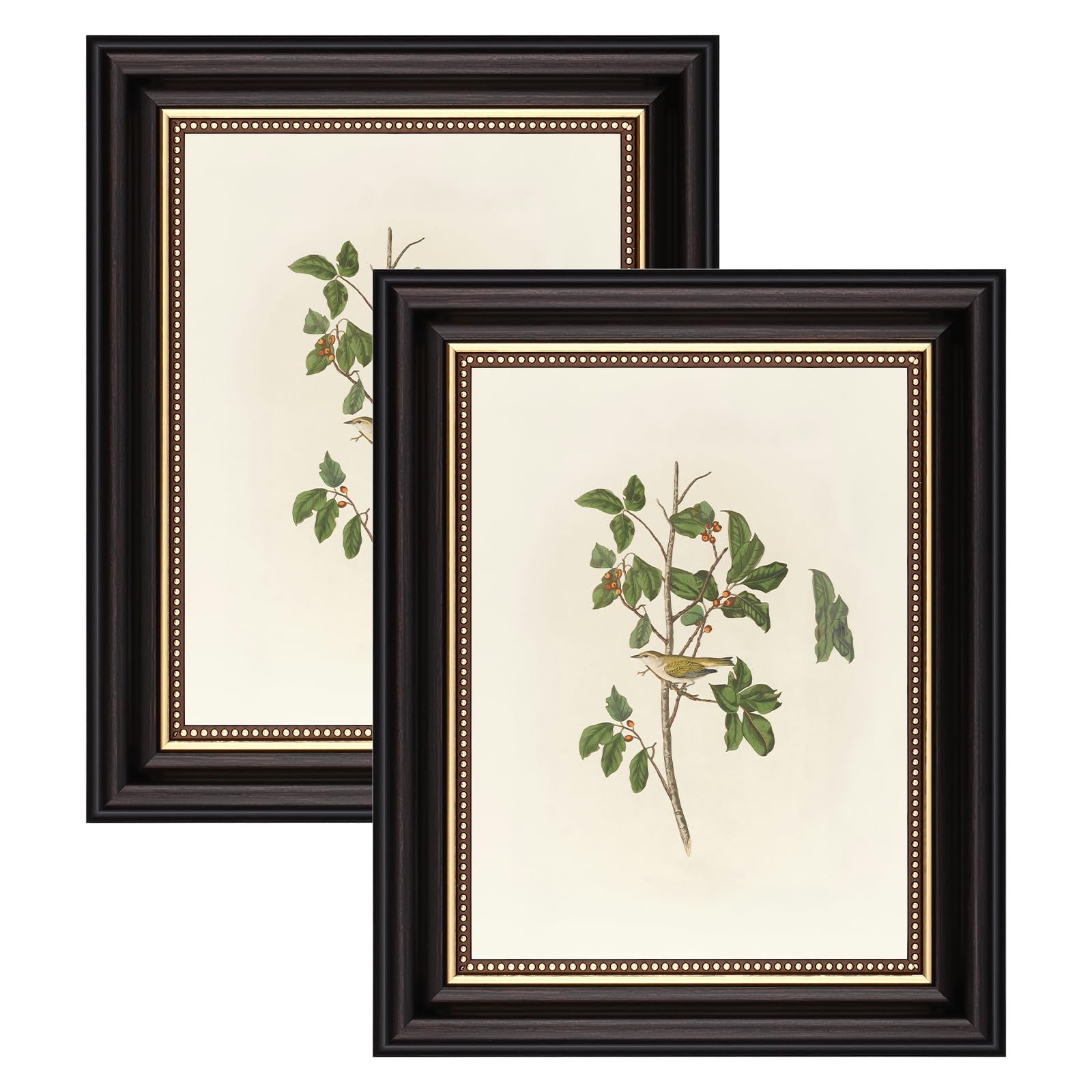 YoHyien 8x6 Vintage Photo Frames Set of 2, Distressed Shabby Chic Picture Frames with Mount for Wall Hanging, Landscape and Portrait Retro Postcard Frame for Desktop Display (Black, 8 x 6 in) — image 1