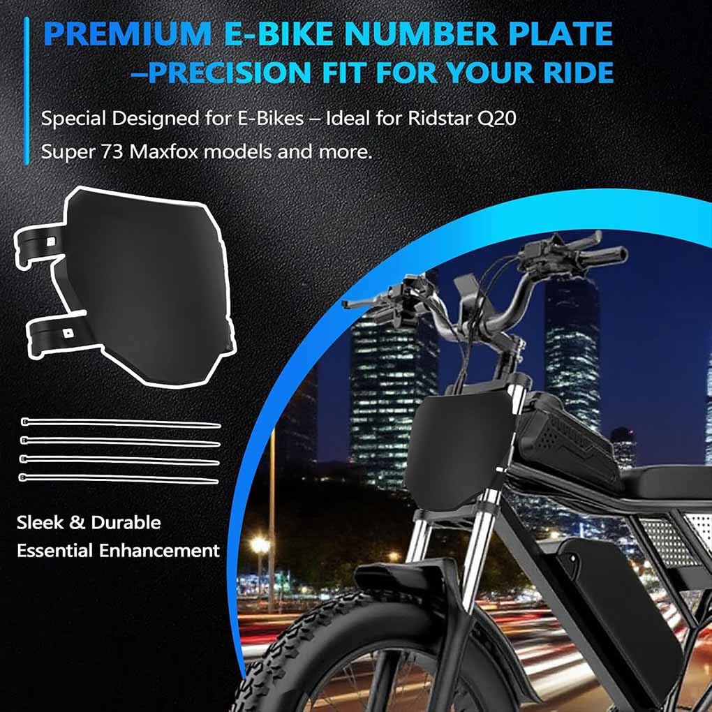 Ebike Platte, Frontplatte für Ebike, zur individuellen Fahrt, langlebig, PE 79bike, Modifikationslizenz, Downhill Nummer