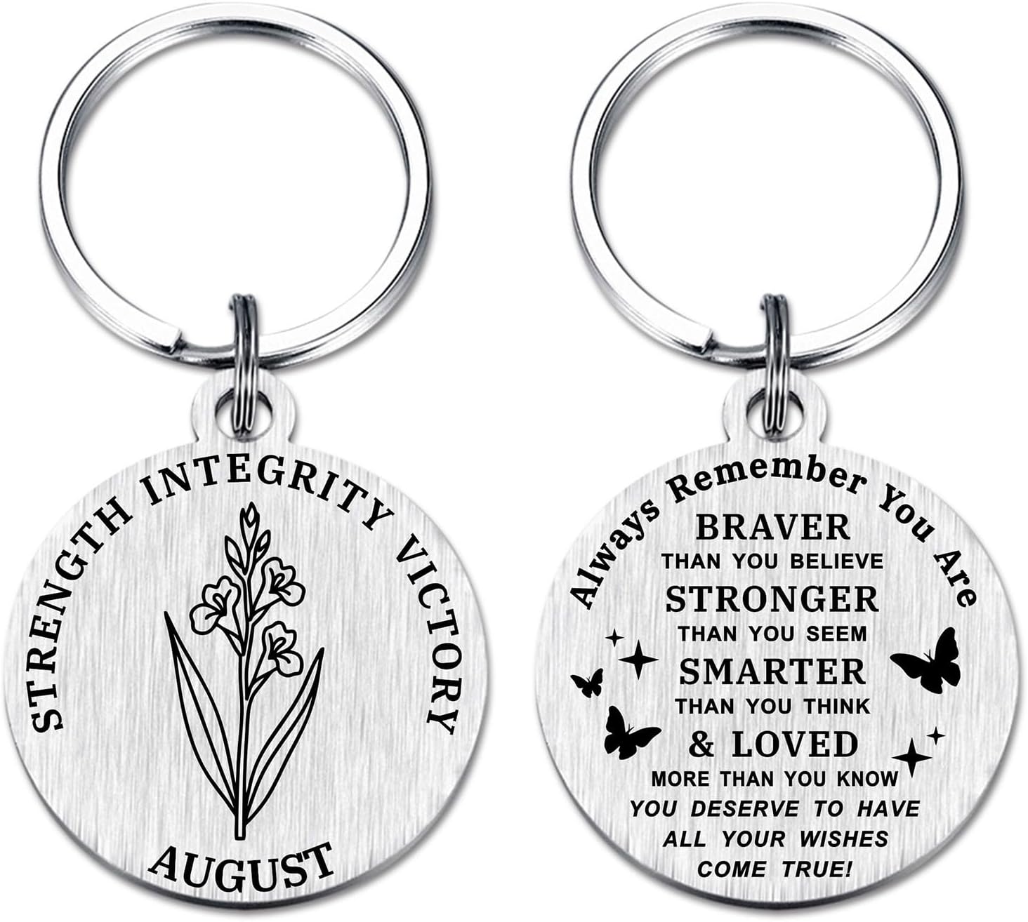 HYHYDHP August Birth Flower Keychain - August Birth Flower Gifts - Special Gladiolus Birthday Ideas