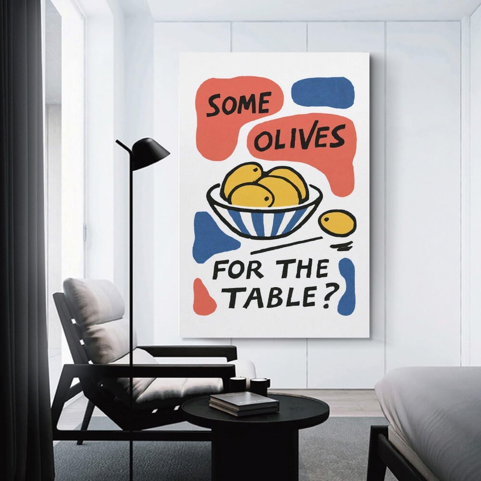 Junmoney Some Olives for The Table Art Wall Decor Canvas Print 20x30inch(50x75cm), for Study, Office Or Apartment Decor, A Wall Art Gift for Fresh Interiors