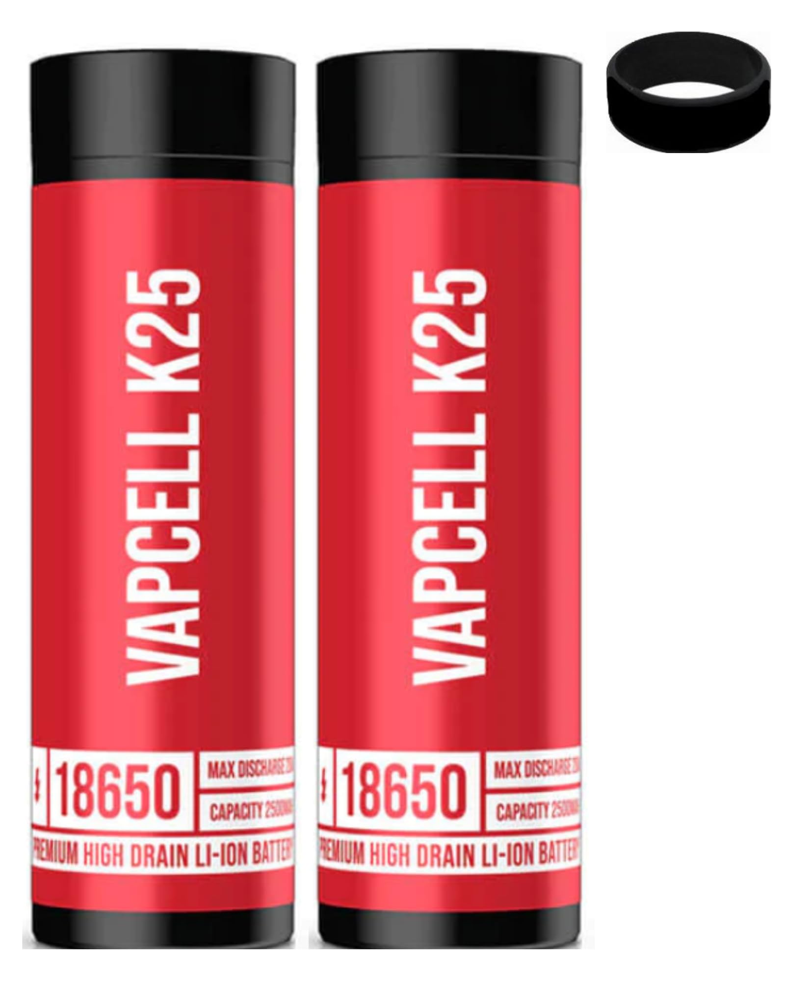 VAPCELL K25 18650 Rechargable 2500MAH Nicotine Free (2 Pack)