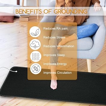 Grounding Mat for Bed, Sleep, Energy, Pain Relief Grounding Pad Mouse Pad Grounding at Home 15 Foot Cord Included (14x39.6in)