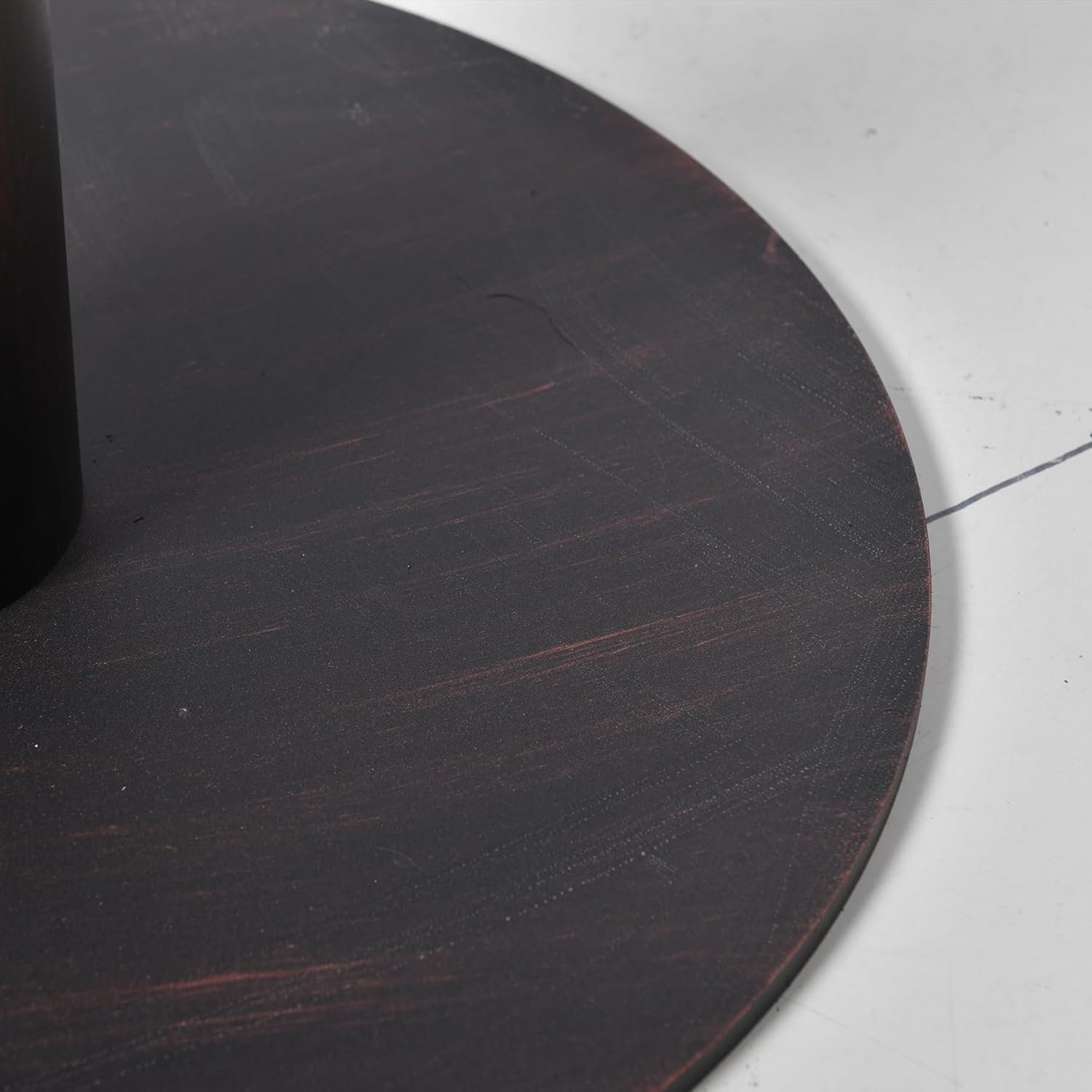 Diwhy Industrial Pub Table 23.6" Iron Round Desktop 37.4" Height Cast Iron Bar Table Copper