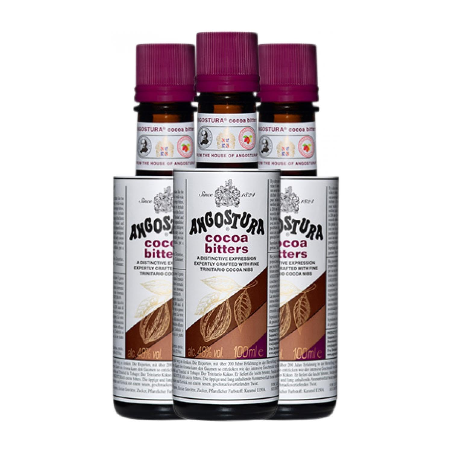 Licores Angostura Cocoa Bitters Botellín Miniatura 5 cl (Caja de 3 Botellín Miniatura de 5 cl)