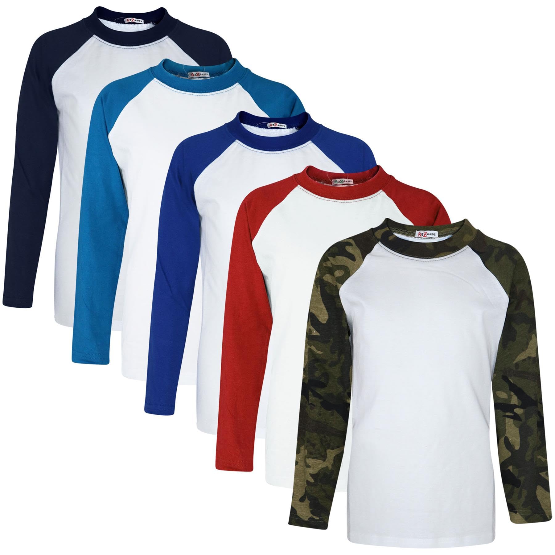 A2Z 4 Kids Chłopcy Plain Długi Rękawy Lightweight Activewear T-Shirt Atletyczny Miękki Czuć Oddychający Lato Zbiornik Top Casual Szkoła T-Shirts Wiek 2-13 lat