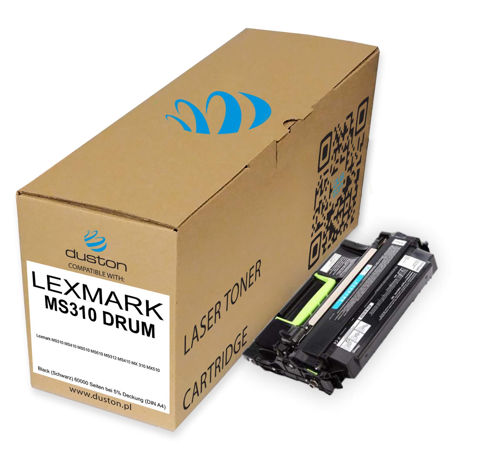 duston 2x tamburo 50F0Z00, 500Z compatibile con Lexmark MS310 MS410 MS510 MS610 MS312 MS415 MX310 MX510