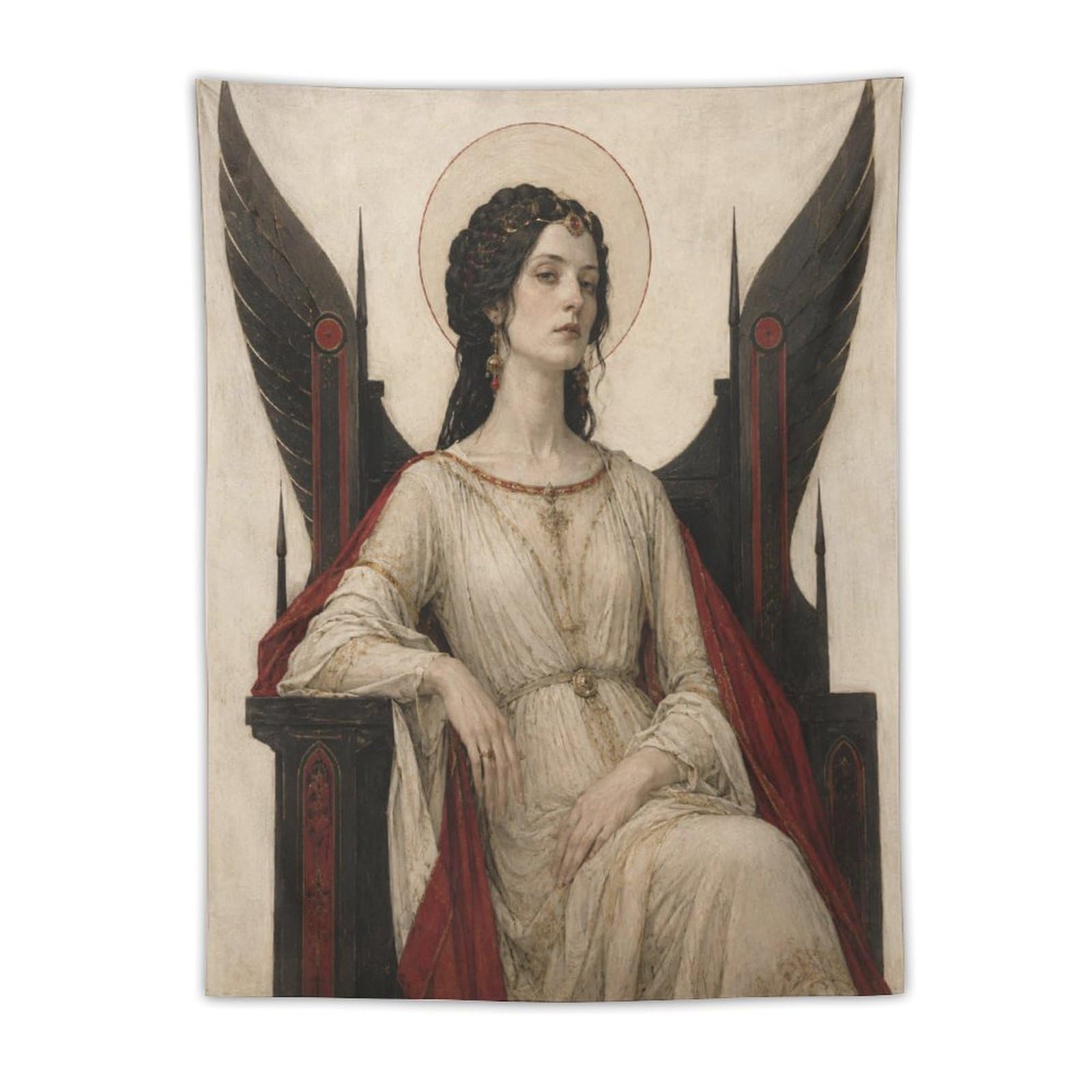 H3B8U2Y5 Gothic Winged Queen Wall Tapestry, Gothic Oil Style, College Dorm