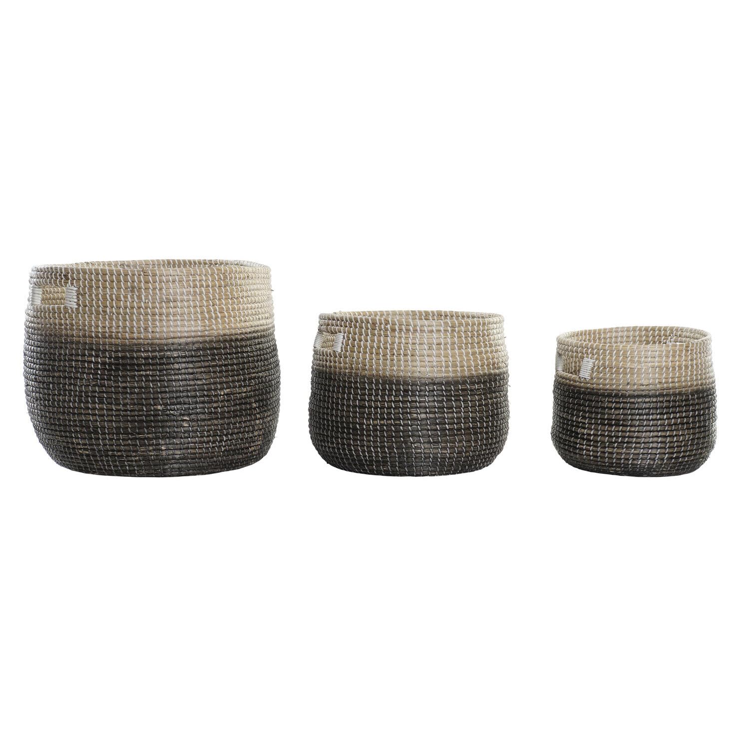 Cesta set 3 seagrass panier rangement osier jonc de mer naturel salon