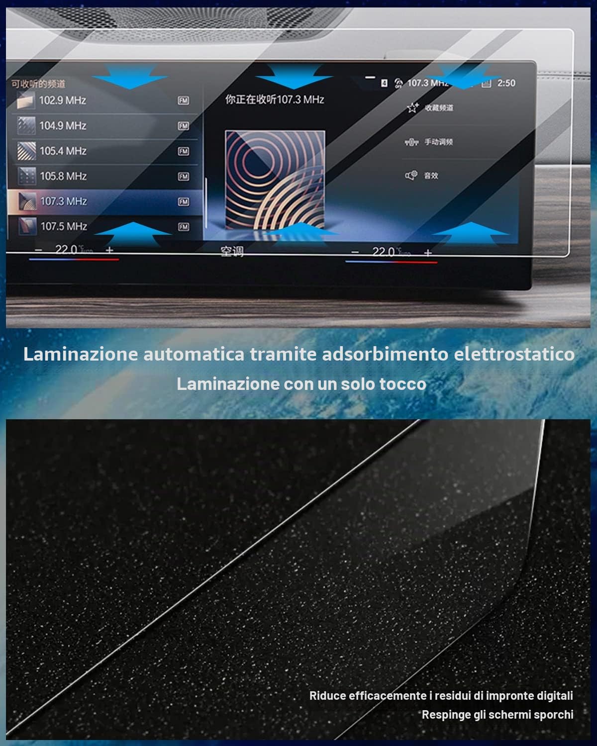 Pellicola protettiva in vetro temperato per BMW Serie 3/4/5 G60 G30 G20 G22 X3 X5 X6 X7 iX i3 i4 i7 M3 M4 M5 Schermo da 14,9" e 12,3", Display digitale e schermo GPS (Non per X1 iX1)