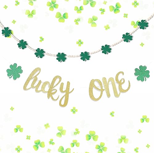 Miniatura 2 de Cartel de decoración temática de trébol de la suerte, suministros para fiesta del día de San Patricio, guirnalda de trébol de 4 hojas para