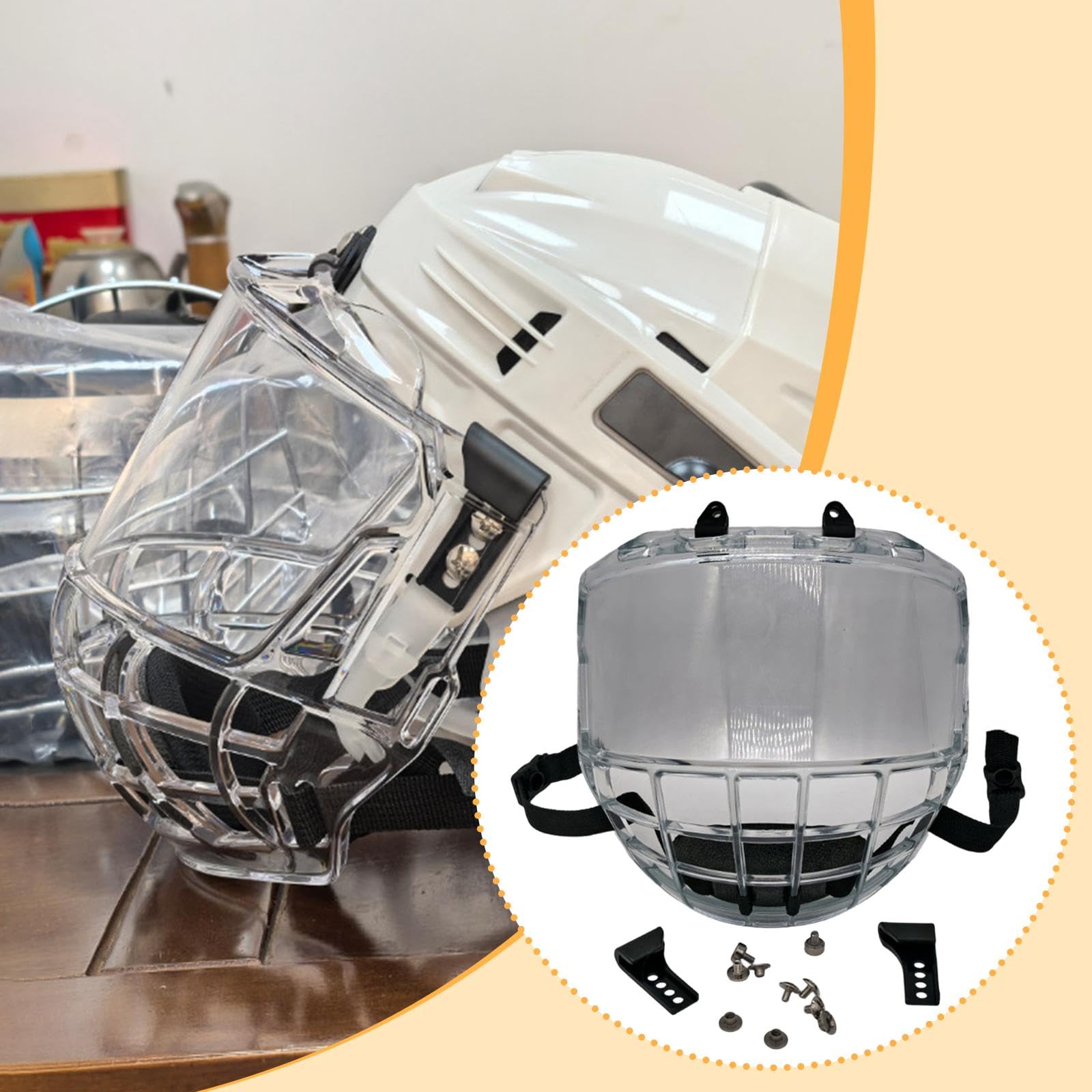 Baoblaze Casco da Hockey Ghiaccio Visiera di Ricambio, Visiera antiappannamento, Protezione Integrale del Viso, Traspirante, Antigraffio