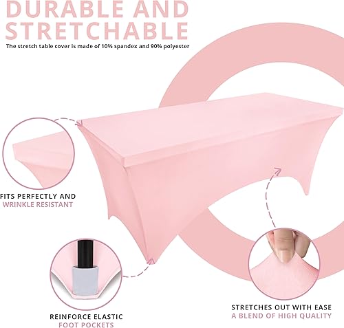 Miniatura 5 de Utopia Kitchen - Mantel elástico, lavable, resistente a las arrugas, elastano, rectangular, ajustado, ceñido, 48 x 30 x 30 pulgadas, 4 pies, para