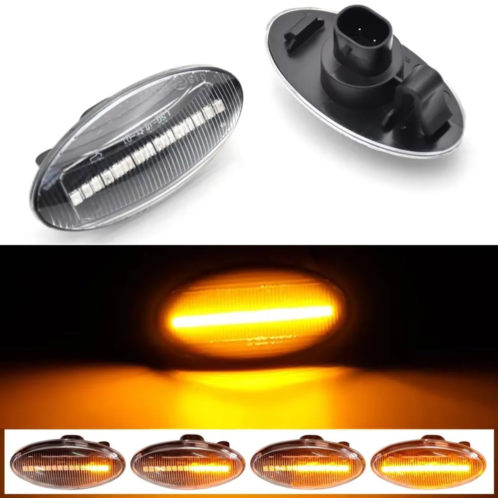indicatore luminoso Compatibile Con Fiat Per Sedici 2005-2012 3641063J0 2 Pezzi Luce Di Segnalazione Laterale Dinamica Sequenziale Indicatore Di Direzione Ambra