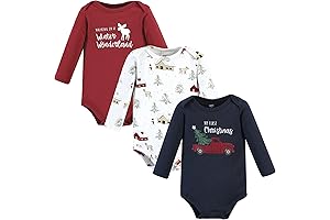 Baby Boy Holiday One-Piece Long Sleeve Bodysuits - Snuggle Soft, Cozy Warm, Fun