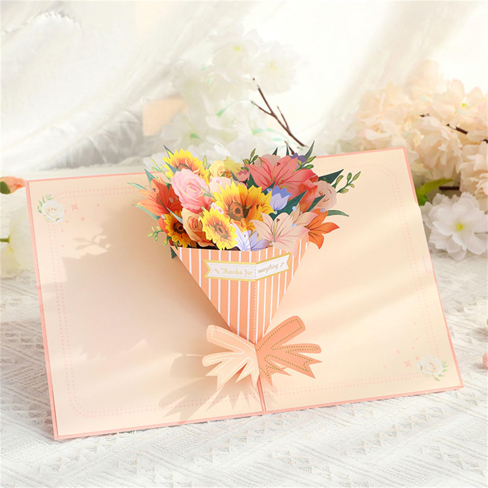 CNLITIHEKA Pop Up Flower Cards, Flower Bouquet Popup Greeting - View #7