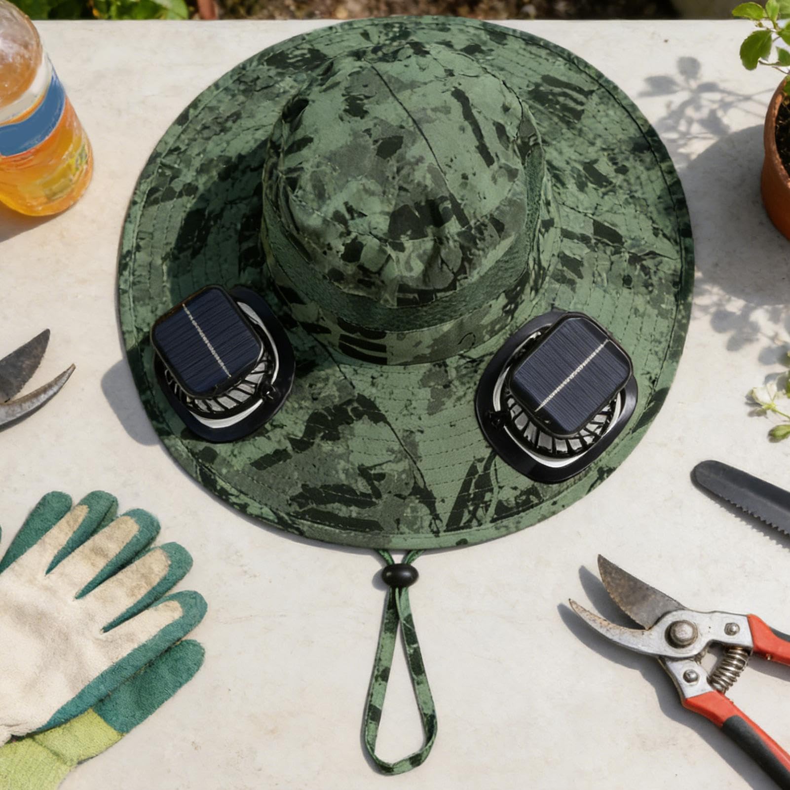 Sombrero de abanico solar – Casco de protección solar – Sombrero de ala ancha al aire libre – para jardineros, camping, playa, verano, golfistas, viajeros, pesca, senderismo, deportes, conciertos