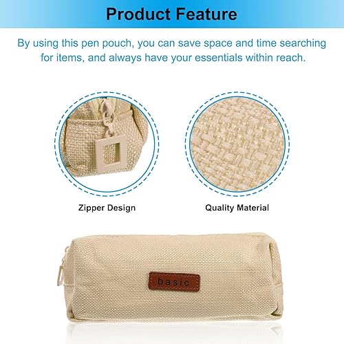 Miniatura 10 de PATIKIL Estuche para lápices, de gran capacidad, estuche para bolígrafos, bolsa de cosméticos, organizador de artículos de papelería, portátil para