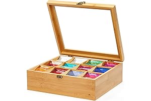 RoyalHouse Premium Tea Caddy Organizer Box