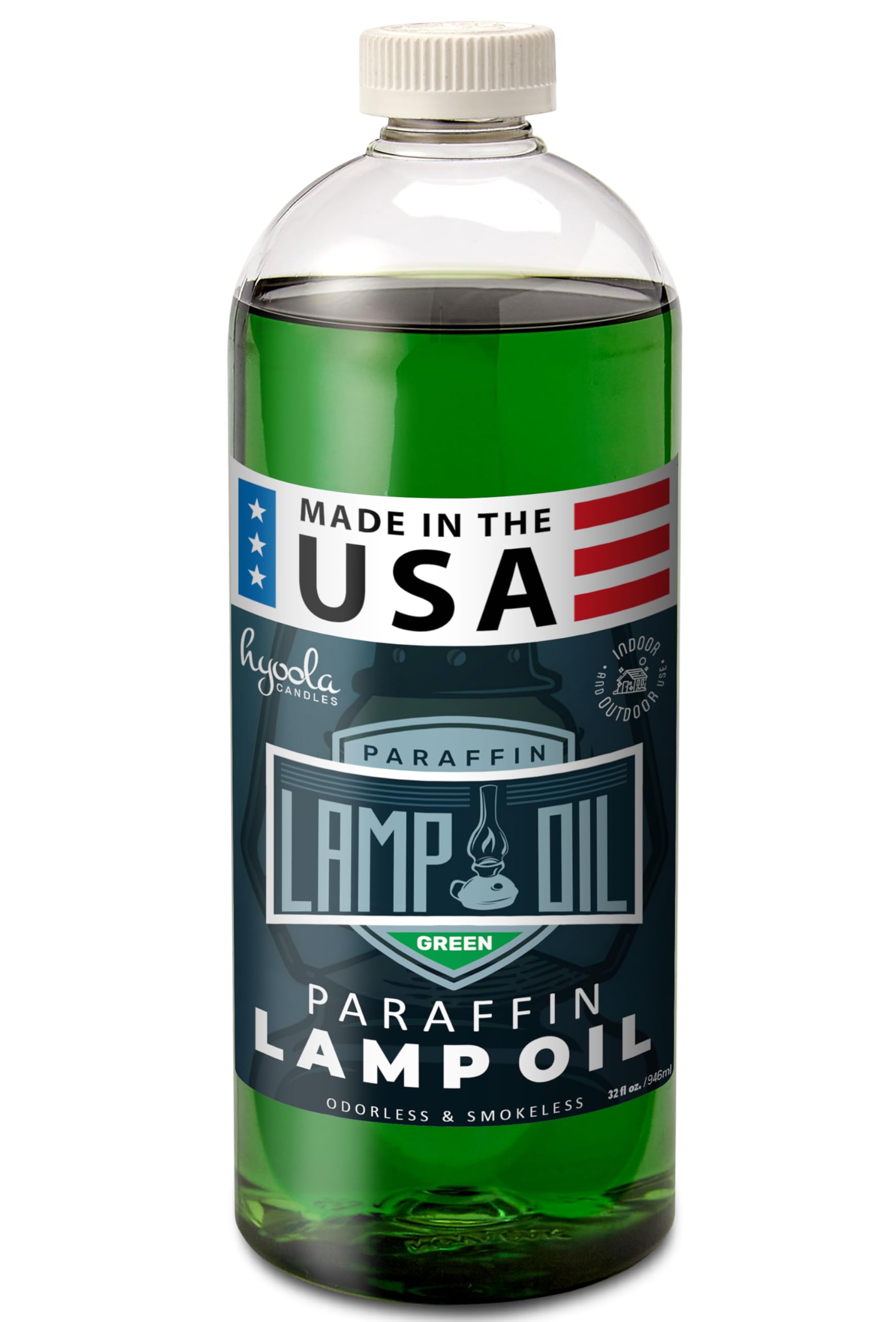 Hyoola Candles Liquid Paraffin Lamp Oil - Green Smokeless, Odorless, Ultra Clean Burning Fuel for Indoor and Outdoor Use - Highest Purity Available - 32oz